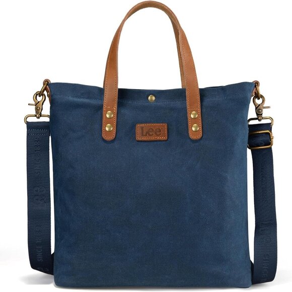 x Lee Tote Bag for Women Waxed Canvas Top Handle Handbags with Leather Handle an - Picture 1 of 6